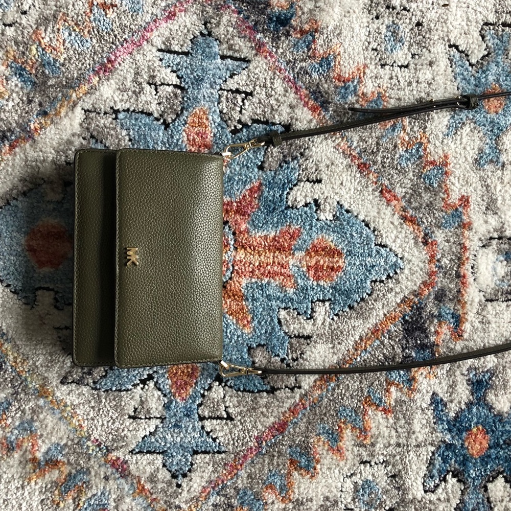 Michael Kors Olive Leather Cross Body Bag